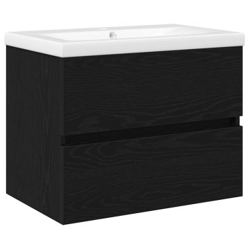 Vidaxl Omara za umivalnik Črni hrast 60 x 39 x 62 cm Konstruiran les