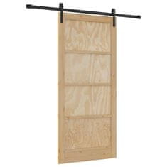 Vidaxl Drsna vrata Naravna in črna 93 x 202 cm
