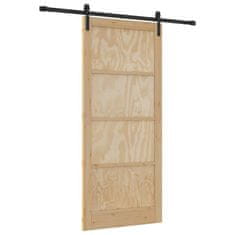 Vidaxl Drsna vrata Naravna in črna 93 x 211 cm