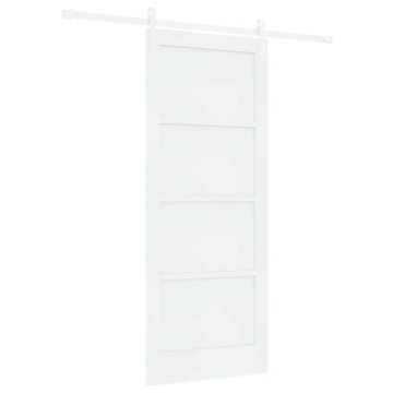 Vidaxl Drsna vrata Bela 83 x 202 cm Masivna borova drevesa in jeklo