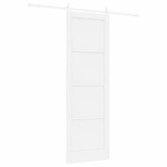 Vidaxl Drsna vrata Bela 78 x 232 cm Masivna borova drevesa in jeklo