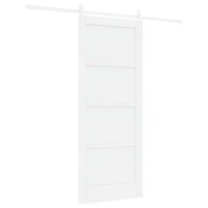 Vidaxl Drsna vrata Bela 83 x 202 cm Masivna borova drevesa in jeklo