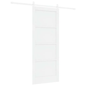 Vidaxl Drsna vrata Bela 83 x 202 cm Masivna borova drevesa in jeklo