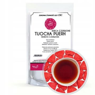 Winoszarnia TUOCHA Red Hearts stisnjen rdeči čaj puerh - 50g v lističih
