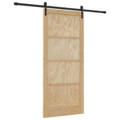 Vidaxl Drsna vrata Naravna in črna 93 x 211 cm