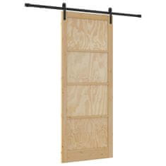 Vidaxl Drsna vrata Naravna in črna 93 x 232 cm