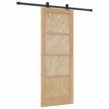 Vidaxl Drsna vrata Naravna in črna 78 x 202 cm