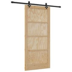 Vidaxl Drsna vrata Naravna in črna 93 x 202 cm