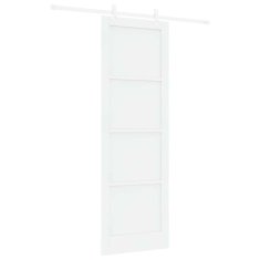 Vidaxl Drsna vrata Bela 78 x 232 cm Masivna borova drevesa in jeklo