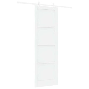 Vidaxl Drsna vrata Bela 78 x 232 cm Masivna borova drevesa in jeklo
