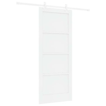 Vidaxl Drsna vrata Bela 83 x 202 cm Masivna borova drevesa in jeklo