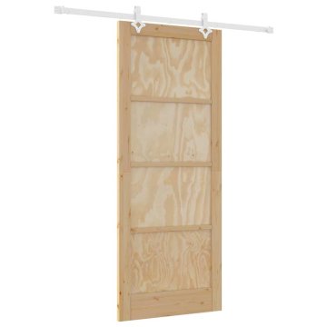 Vidaxl Drsna vrata Bela 86 x 211 cm Masivna borova drevesa in jeklo