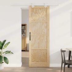 Vidaxl Drsna vrata Bela 78 x 232 cm Masivna borova drevesa in jeklo