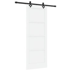 Vidaxl Komplet drsnih vrat ORKDAL Bela in črna 78 x 202 cm