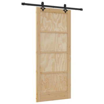 Vidaxl Komplet drsnih vrat ORKDAL Naravna in črna 86 x 198,5 cm