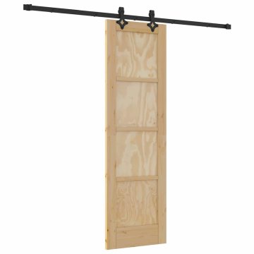 Vidaxl Komplet drsnih vrat ORKDAL Naravna in črna 61 x 198.5 cm