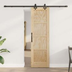 Vidaxl Komplet drsnih vrat ORKDAL Naravna in črna 61 x 198.5 cm