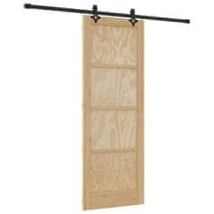 Vidaxl Komplet drsnih vrat ORKDAL Naravna in črna 78 x 211 cm