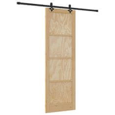 Vidaxl Komplet drsnih vrat ORKDAL Naravna in črna 78 x 232 cm