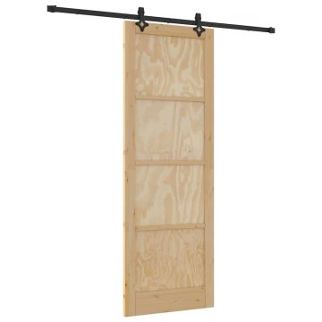 Vidaxl Komplet drsnih vrat ORKDAL Naravna in črna 83 x 232 cm