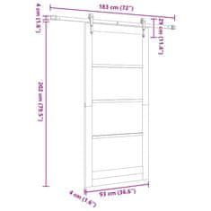 Vidaxl Drsna vrata Naravna in bela 93 x 202 cm Trd borov les in jeklo