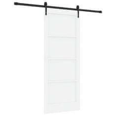 Vidaxl Drsna vrata Bela in črna 83 x 202 cm Trd borov les in jeklo