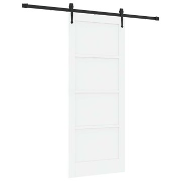 Vidaxl Drsna vrata Bela in črna 83 x 202 cm Trd borov les in jeklo