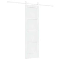 Vidaxl Drsna vrata Bela 61 x 198.5 cm Trd borov les in jeklo