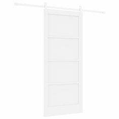 Vidaxl Drsna vrata Bela 86 x 198,5 cm Trd borov les in jeklo
