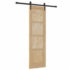 Vidaxl Drsna vrata ORKDAL Rjava 61 x 198.5 cm Trdna borovina