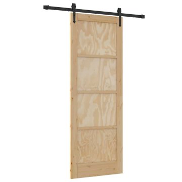 Vidaxl Drsna vrata ORKDAL Rjava 78 x 211 cm Trdna borovina