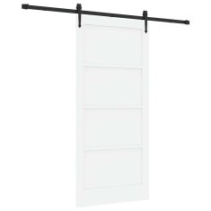 Vidaxl Drsna vrata ORKDAL Bela 93 x 202 cm Trdna borovina