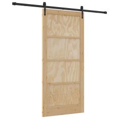 Vidaxl Drsna vrata ORKDAL Rjava 93 x 202 cm Trdna borovina