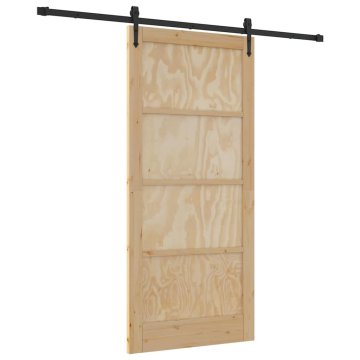Vidaxl Drsna vrata ORKDAL Rjava 93 x 202 cm Trdna borovina
