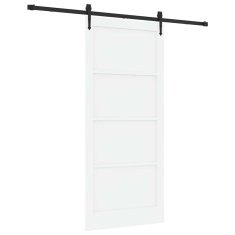 Vidaxl Drsna vrata ORKDAL Bela 93 x 211 cm Trdna borovina