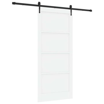 Vidaxl Drsna vrata ORKDAL Bela 93 x 211 cm Trdna borovina