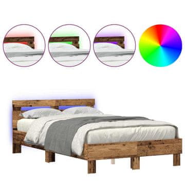 Vidaxl Konstrukcija postelje Star les 120 x 190 cm Konstruiran les