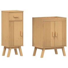 Vidaxl Komplet kopalniškega pohištva 2 pcs Rjava 114 x 43 x 73.5 cm