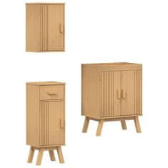 Vidaxl Komplet kopalniškega pohištva 3 pcs Rjava 114 x 43 x 73.5 cm