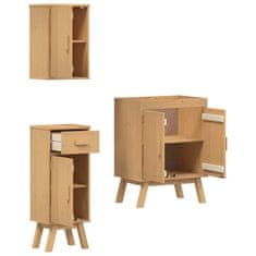Vidaxl Komplet kopalniškega pohištva 3 pcs Rjava 114 x 43 x 73.5 cm