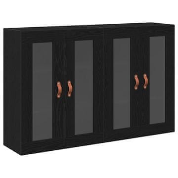 Vidaxl Omarice na steni 2 szt. Črna Orehovina 69,5 x 34 x 90 cm