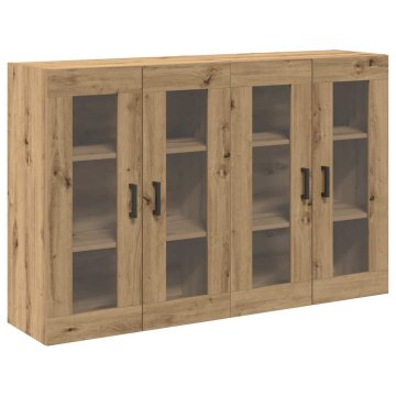 Vidaxl Omarice na steni 2 szt. Umetni hrast 69,5 x 34 x 90 cm