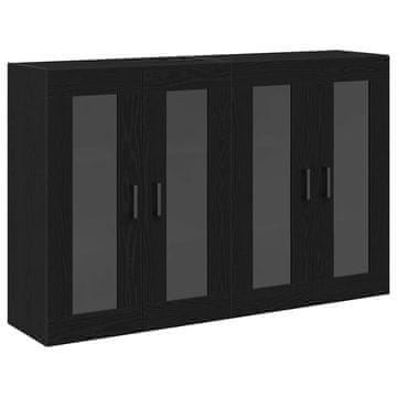 Vidaxl Omarice na steni 2 pcs Črna Orehovina 69,5 x 34 x 90 cm