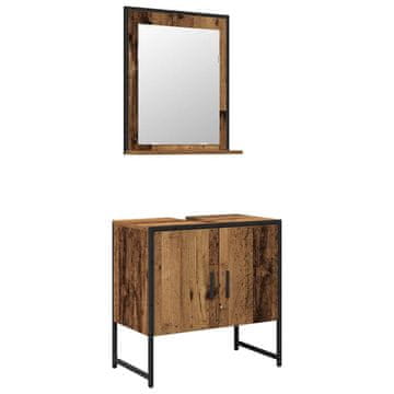 Vidaxl Komplet pohištva za kopalnico 2 pcs Rjava 60 x 33 x 60 cm