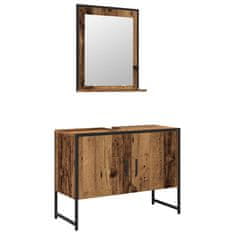 Vidaxl Komplet pohištva za kopalnico 2 pcs Rjava 80 x 33 x 60 cm