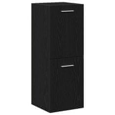 Vidaxl Komplet pohištva za kopalnico z vrati 4 pcs Črna Orehovina