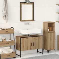 Vidaxl Komplet pohištva za kopalnico 2 pcs Rjava 80 x 33 x 60 cm