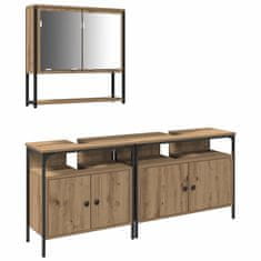Vidaxl Komplet pohištva za kopalnico 3 pcs Rjava 80 x 30 x 60 cm