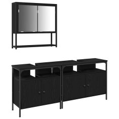 Vidaxl Komplet pohištva za kopalnico 3 pcs Črna 80 x 30 x 60 cm