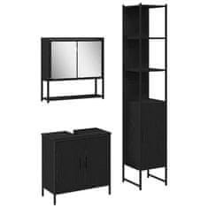 Vidaxl Komplet pohištva za kopalnico 3 pcs Črna 33 x 33 x 185.5 cm